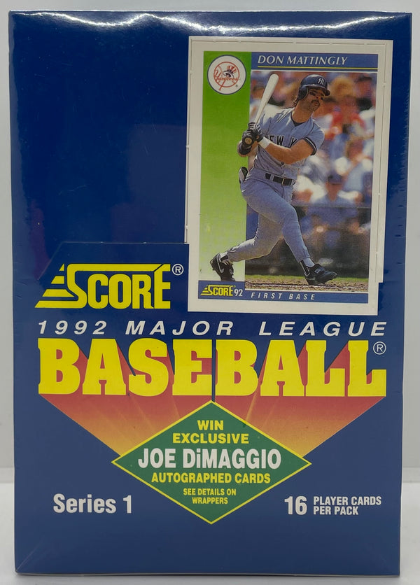 1992 Score Series 1 Baseball Hobby Box